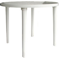 Стол круглый 6610-130-0022 из пластика, D 90 см, цвет: белый