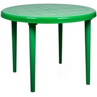 Стол круглый 6610-130-0022 из пластика, D 90 см, цвет: зеленый