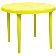 Стол круглый 6610-130-0022 из пластика, D 90 см, цвет: желтый
