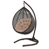 Подвесное кресло Fresco L (коричневое, подушка бежевая)