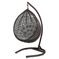 Подвесное кресло Fresco L (коричневое, подушка серая)