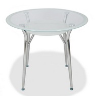 Стол обеденный Виста 80, металлический каркас, окантовка белого цвета
