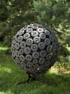 Сфера-мангал для огня Цветы-301