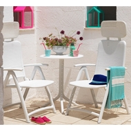 Комплект пластиковой мебели, стол Step и 2 кресла ACQUAMARINA, цвет bianco
