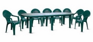 Комплект мебели (стол + 8 кресел) (зелёный пластик)