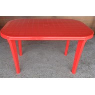 Стол овальный из пластика Новара 1400х800 мм (красный)