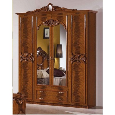 Шкаф для одежды Ольга 4-х дверный с зеркалами (цвет: орех)