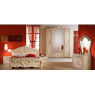 Спальня Роза (цвет: бежевый глянец) с 4-х дверным шкафом