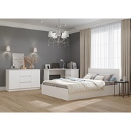 Спальня Мори (кровать 120 см, комод 120 см, стол угловой) белый