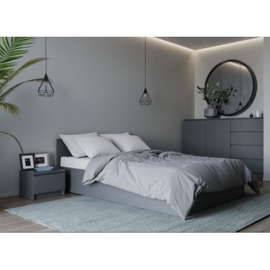 Спальня Мори (кровать 120 см, комод 160 см, тумба 40 см) графит