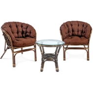 Кофейный комплект мебели Багама S (03-10 S) тёмно-коричневый натур.ротанг