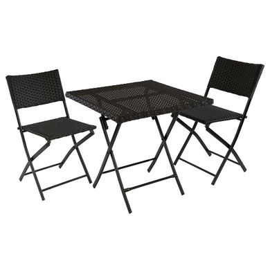 Кофейный набор Paris с двумя стульями (черный)
