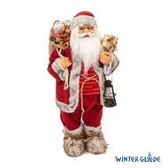 Фигурка Дед Мороз с фонарем 60 см, красный