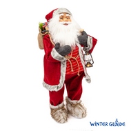 Фигурка Дед Мороз с фонарем 80 см, красный