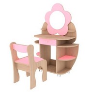 Комплект детский Ромашка розовый (трюмо и стул)