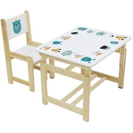 Комплект мебели для детей Polini Eco 400 SM Лесная сказка (белый-натуральный)