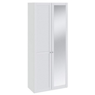 Шкаф для одежды с одной глухой и одной зеркальной Ривьера СМ-241.22.002L, каркас/фасад - белый