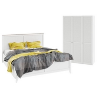 Стандартный набор мебели для спальни Ривьера ГН-241.000, каркас - дуб бонифацио, фасад - белый